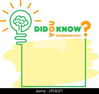 Drôle de bulle pour copier le texte. Saviez-vous Web bannière avec cadre et ampoule, boîte d'idée, citation pour des faits intéressants. Vecteur sur fond transparent Illustration de Vecteur
