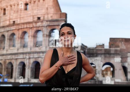 Rome, Italie. 12th mai 2023. L'actrice Michelle Rodriguez participe à la première du film « Fast X », le dixième film de la saga Fast & Furious, au Colisée de Rome (Italie), à 12 mai 2023. Credit: Insidefoto di andrea staccioli/Alamy Live News Banque D'Images