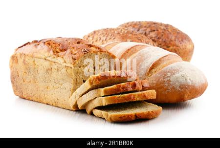 La composition avec un assortiment de produits à pâtisserie isolated on white Banque D'Images