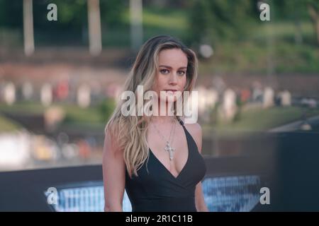 Rome, Italie. 12th mai 2023. L'actrice AMÉRICAINE Brie Larson arrive pour la première du film ''Fast X'', le dixième film de la saga rapide et furieuse, sur 12 mai 2023 au monument du Colisée à Rome (photo de Luca Carlino/NuritePhoto)0 crédit: NuriteSRL/Alamy Live News Banque D'Images