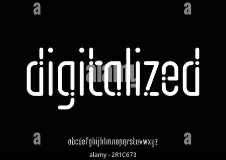 Vecteur de police d'affichage de points de pixels arrondis Illustration de Vecteur