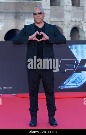 Rome, Italie. 12th mai 2023. Vin Diesel assiste au tapis rouge de la première du film 'Fast X' au Colosseo. (Photo de Mario Cartelli/SOPA Images/Sipa USA) crédit: SIPA USA/Alay Live News Banque D'Images