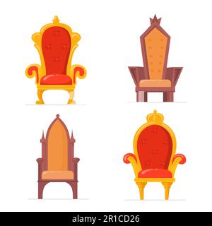 Fauteuils royaux aux couleurs vives ou photos à écran plat Illustration de Vecteur