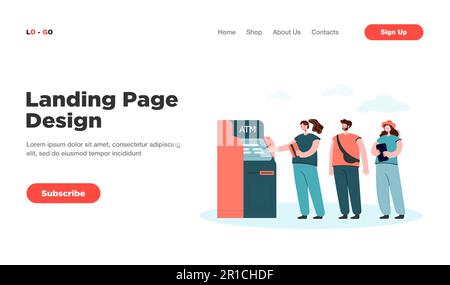 Personnes se trouvant dans l'illustration vectorielle plate de file d'attente Illustration de Vecteur