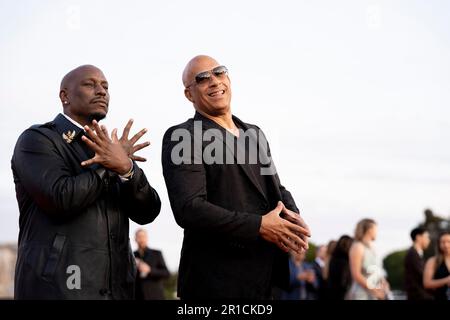 Rome, Italie, 12th mai 2023, vin Diesel et Tirese Gibson assistent à la première de Fast X (Credits photo: Giovanna Onofri) Banque D'Images