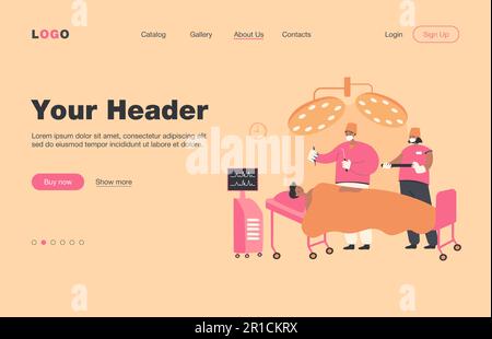 Des chirurgiens expérimentés font équipe pour traiter le patient sur la table d'opération Illustration de Vecteur