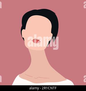 Portrait abstrait sans visage d'une jeune femme. Illustration vectorielle de style plat Illustration de Vecteur