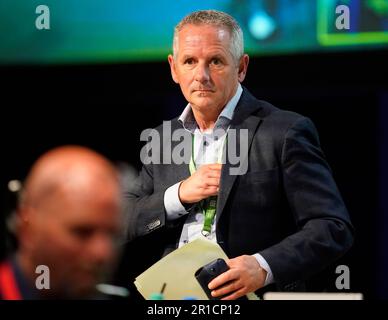 Le président Paul Reid s'exprime à l'Assemblée des citoyens sur l'usage des drogues au château de Dublin. Date de la photo: Samedi 13 mai 2023. Banque D'Images