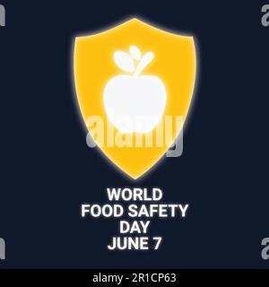 Journée mondiale de la sécurité alimentaire. 7 juin. Concept de vacances. Modèle pour arrière-plan, bannière, carte, affiche avec inscription de texte. Illustration de Vecteur