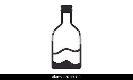 Icône de vecteur de bouteille, logo isolé sur fond blanc. Illustration de Vecteur