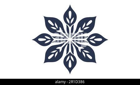 Icône flocon de neige, logo vectoriel isolé sur fond blanc. Illustration de Vecteur