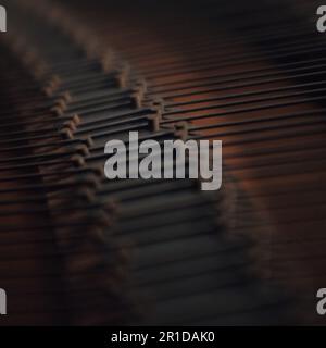 Un piano à queue noir avec des touches d'ivoire vintage à la suite Banque D'Images