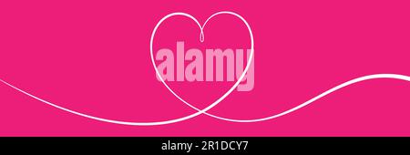 Ligne de turbulence vectorielle en forme de cœur. Calligraphie calligraphique à la main sur fond romantique. Illustration de Vecteur