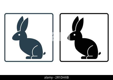 Illustration de l'icône lapin. Style d'icône solide. icône associée à l'animal. Conception vectorielle simple modifiable Illustration de Vecteur