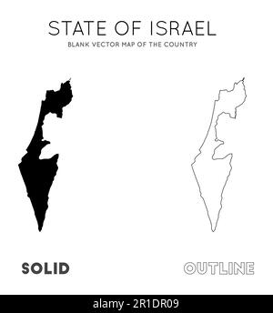 Carte d'Israël. Carte vectorielle vierge du pays. Frontières d'Israël pour votre infographie. Illustration vectorielle. Illustration de Vecteur