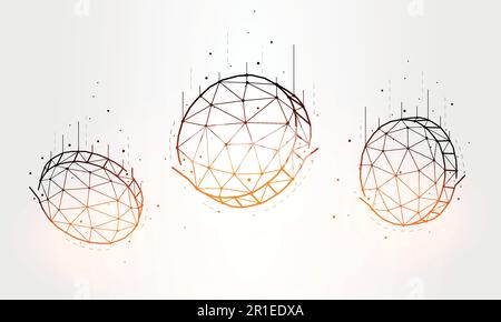 Illustration du vecteur polygonal de Falling PIECES isolée sur fond blanc. Illustration de Vecteur