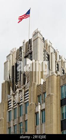 La sculpture à ailes du Niagara Mohawk Building s'intitule « Spirit of Light ». Banque D'Images