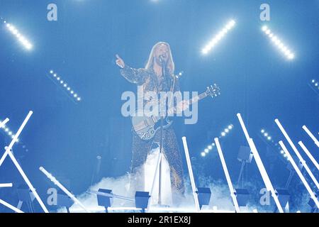 Sam Ryder, le participant britannique de l'année dernière, a participé à la grande finale du concours Eurovision Song à la M&S Bank Arena de Liverpool. Date de la photo: Samedi 13 mai 2023. Banque D'Images