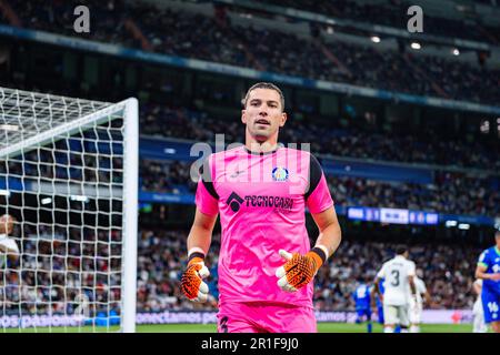 Madrid, Espagne. 13th mai 2023. David Soria (Getafe) pendant le match de football entre Real Madrid et Getafe valable pour le match 34 de la première division de la ligue espagnole â&#X80;&#x9c;la Ligaâ&#X80;&#x9d; célébré à Madrid, en Espagne, au stade Bernabeu le samedi 13 mai 2023 crédit: Independent photo Agency/Alay Live News Banque D'Images