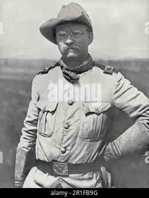 Colonel Theodore Roosevelt des Rough Riders pendant la guerre américaine espagnole Banque D'Images