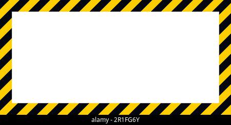 Avertissement bordure d'arrière-plan rectangulaire rayée jaune et noire bordure d'avertissement de construction Illustration de Vecteur