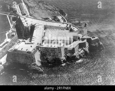 Photo d'archives: Cuba - Château de Morro, vue aérienne ca. 1909 Banque D'Images