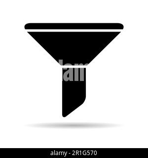 Bouton de filtre web forme ombre icône, symbole de filtrage, symbole d'entonnoir illustration vectorielle . Illustration de Vecteur