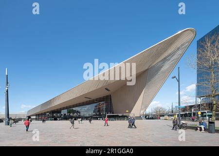 Rotterdam, pays-Bas - Gare centrale par Benthem & Crouwel Banque D'Images