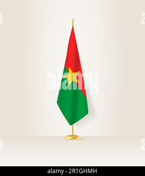 Drapeau du Burkina Faso sur une chandelle. Illustration vectorielle. Illustration de Vecteur