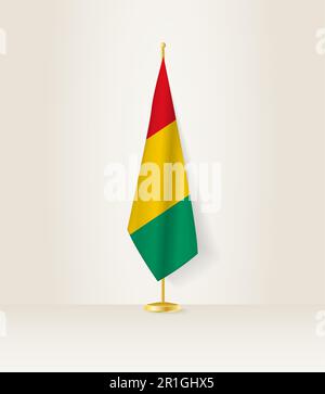 Drapeau de Guinée sur une chandelle. Illustration vectorielle. Illustration de Vecteur