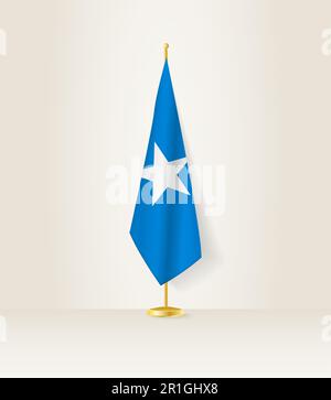 Drapeau de Somalie sur une chandelle. Illustration vectorielle. Illustration de Vecteur