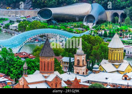 Tbilissi, Géorgie - Nov 2, 2018 : vue panoramique de Tbilissi (Géorgie). Cityscape Banque D'Images