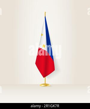 Drapeau des Philippines sur une chandelle. Illustration vectorielle. Illustration de Vecteur