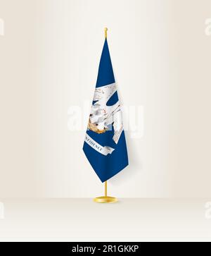 Drapeau de la Louisiane sur une chandelle. Illustration vectorielle. Illustration de Vecteur