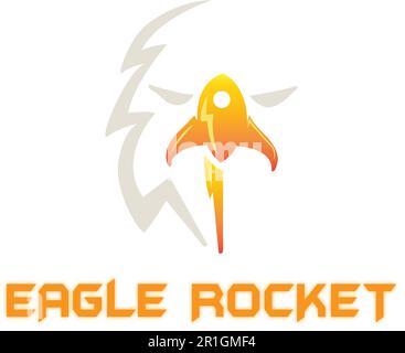 Le logo Eagle Rocket est un design dynamique et puissant qui associe la présence majestueuse d'un aigle au concept futuriste d'une fusée. Ce v Illustration de Vecteur