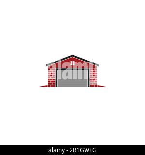 Logo ou icône garage, usine ou hangar Illustration de Vecteur