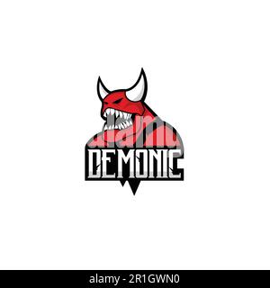 Logo démoniaque ou motif personnage Illustration de Vecteur
