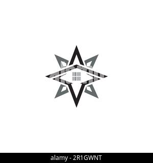 Logo ou icône étoile et maison Illustration de Vecteur