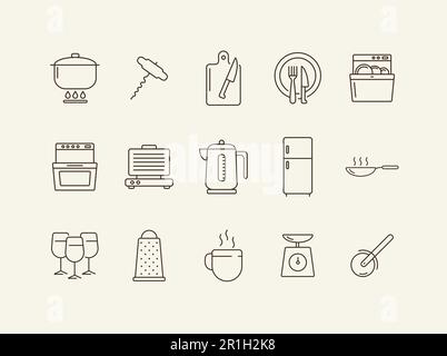 Icônes des outils de cuisson Illustration de Vecteur