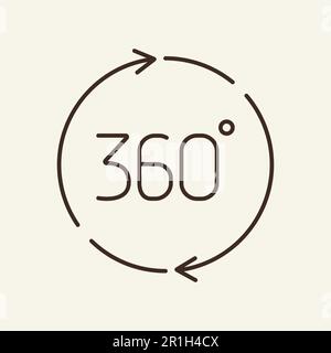 icône de ligne à 360 degrés Illustration de Vecteur