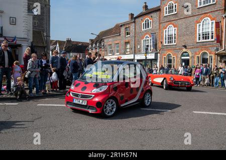 Rallye de voitures Wallingford 14 mai 2023 - défilé de véhicules dans le centre-ville de Wallingford Banque D'Images