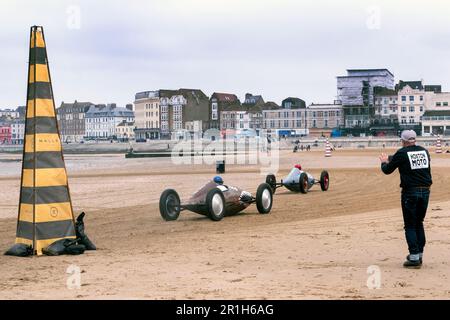 Belly Tank Hotrods course à la course de plage de mille Margate 2023 Banque D'Images