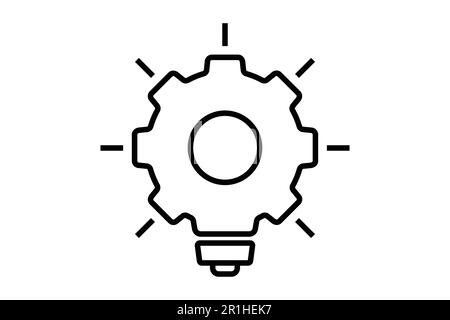 illustration de l'icône innovation. Icône d'ampoule avec engrenage. icône liée à l'idée. Style d'icône de ligne. Conception vectorielle simple modifiable Illustration de Vecteur