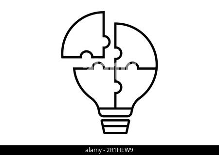 Illustration de l'icône de résolution des problèmes. Icône d'ampoule. icône en rapport avec l'idée, l'entreprise. Style d'icône de ligne. Conception vectorielle simple modifiable Illustration de Vecteur