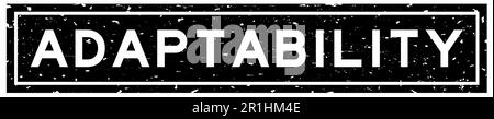 Grunge noir adaptabilité mot carré caoutchouc joint tampon sur blanc arrière-plan Illustration de Vecteur
