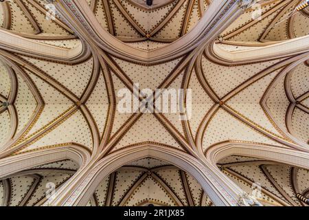 OLOMOUC, TCHÉQUIE - 10 SEPTEMBRE 2021 : plafond de la cathédrale Saint-Venceslas à Olomouc, République tchèque Banque D'Images
