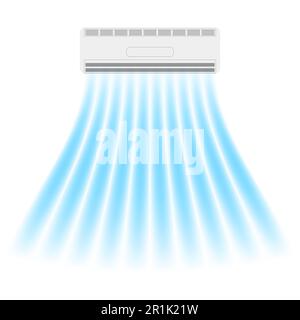 Icône du climatiseur mural. Purificateur d'air. Climatiseur sur mur blanc Banque D'Images