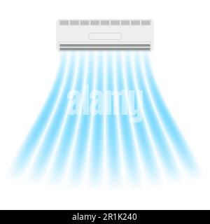 Icône du climatiseur mural Vector. Purificateur d'air. Climatiseur sur mur blanc. Illustration de Vecteur