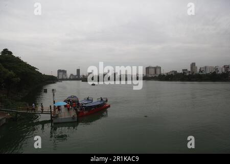 Coyclone Mocha 14may2023 Dhaka Bangladesh, le ciel de la capitale a été couvert en raison de l'impact du cyclone Mocha. C'est la vue du matin de Hati Banque D'Images