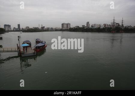 Coyclone Mocha 14may2023 Dhaka Bangladesh, le ciel de la capitale a été couvert en raison de l'impact du cyclone Mocha. C'est la vue du matin de Hati Banque D'Images